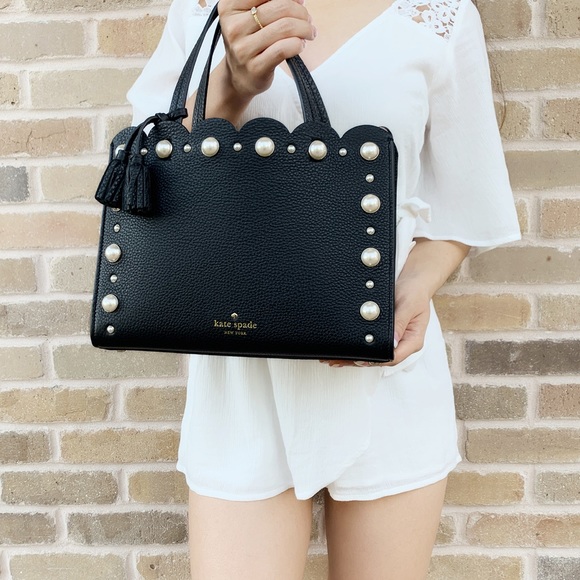 Kate Spade Purse Black Pearl Crossbody Tassel - Picture 6 of 8